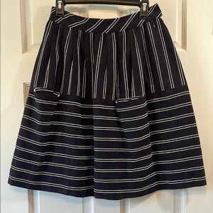 Maeve Navy A Line Mini Skirt w/ White Stitching Stripes - Size 4